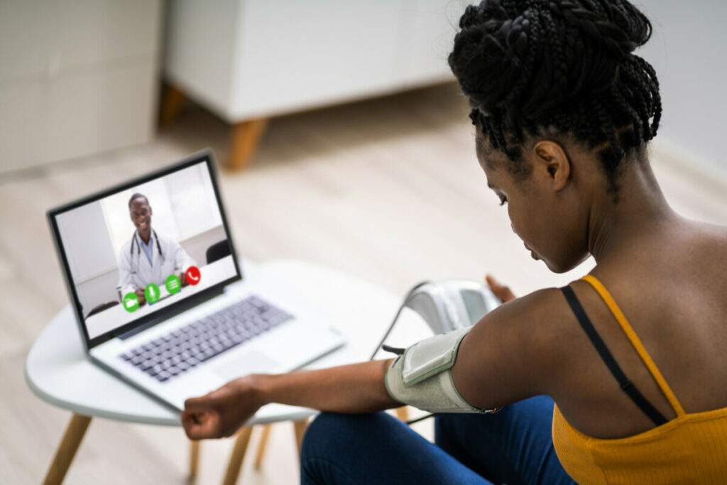 Telemedicine, Telehealth, Online Videoconference On Laptop